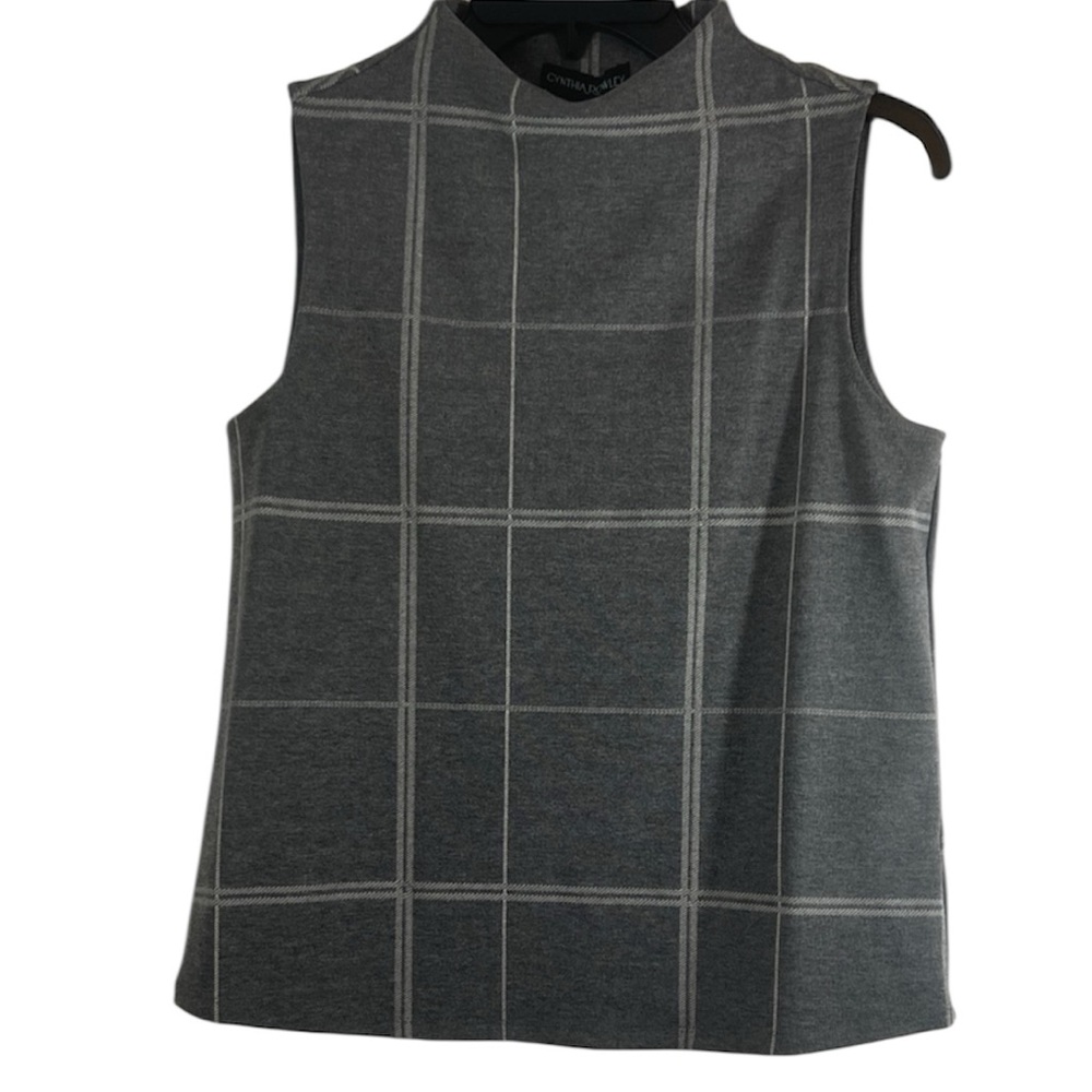 NWT Cynthia Rowley Gray Plaid Sleeveless tank Size 4